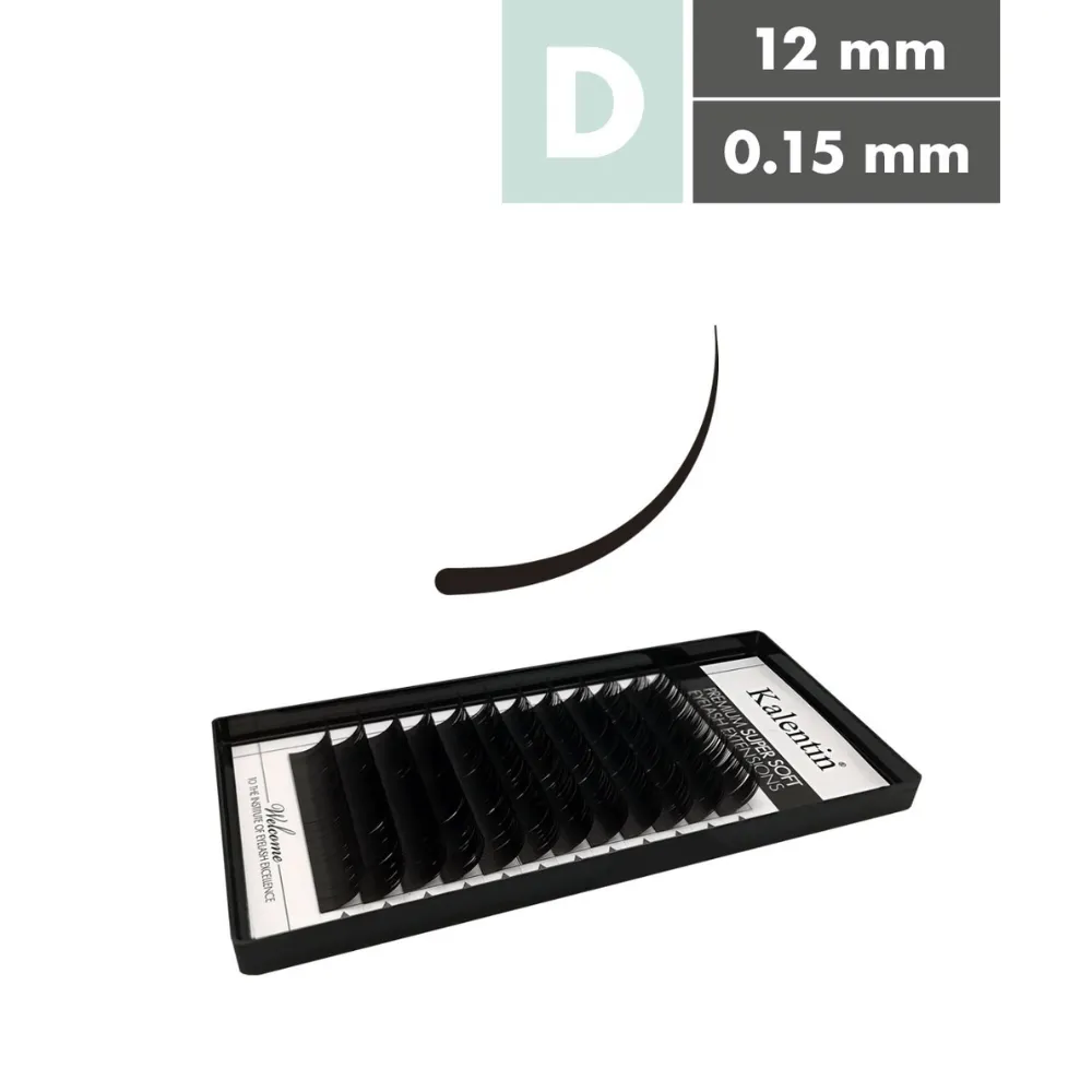 Kalentin Extensiones De Pestañas Clásicas Curva D 0,15 12mm